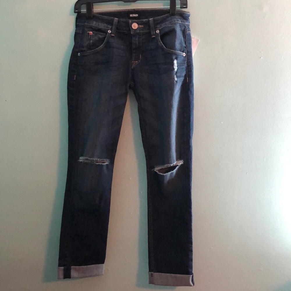 Hudson rolled crop jeans